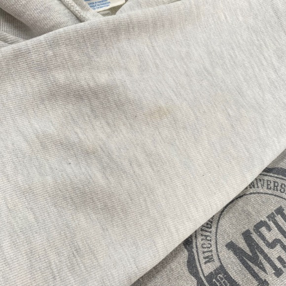 Vintage Champion Reverse Weave Michigan State Hoodie Sweatshirt sz 2XL Gray - Picture 8 of 12